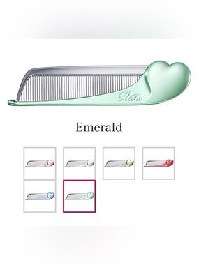 REFA BNIB heart comb foldable emerald hair comb brush accessories